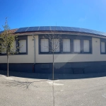 Centrale photovoltaïque de 41 kWc réhabilitée par Sérénit'Aix sur la toiture d'un établissement scolaire à Gap